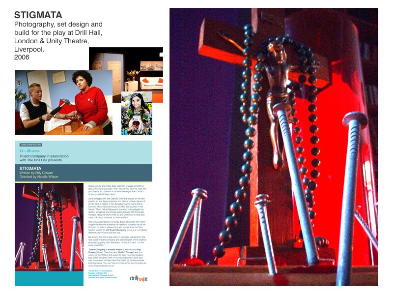 Stigmata photography, set design and build portfolio page, 2006
