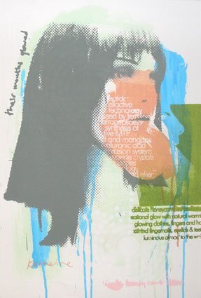 Layered screenprinted portrait of Kath
