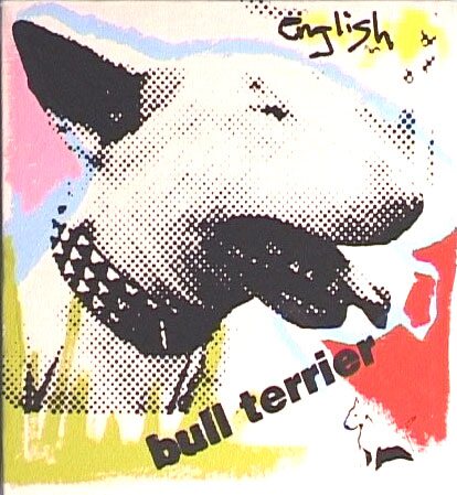 Screenprint portrait of a bull terrier